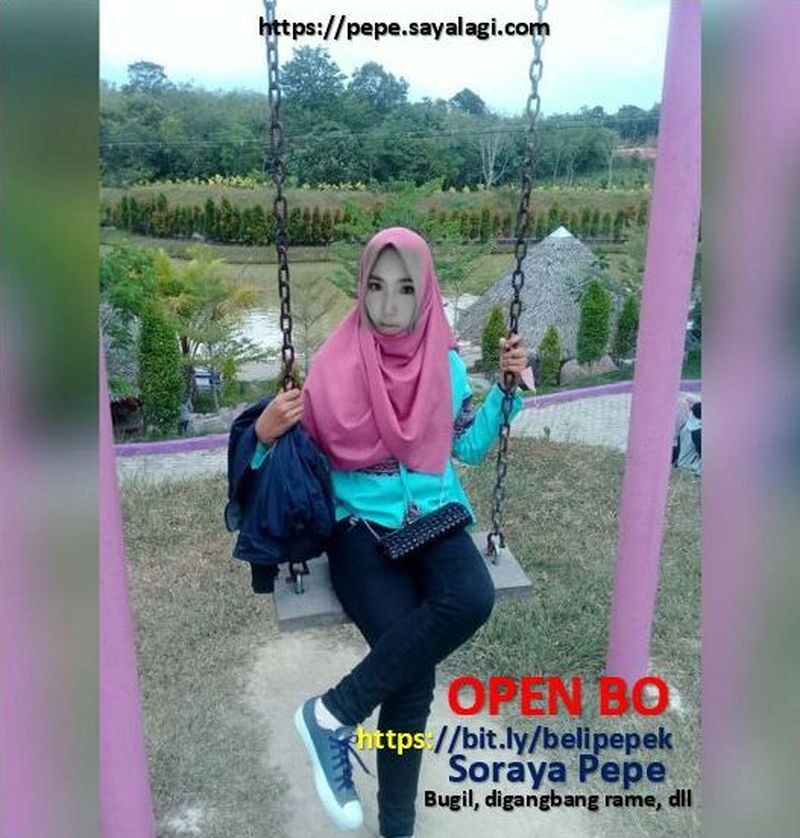 soraya pepe cewek hijaber cantik open bo outdoor